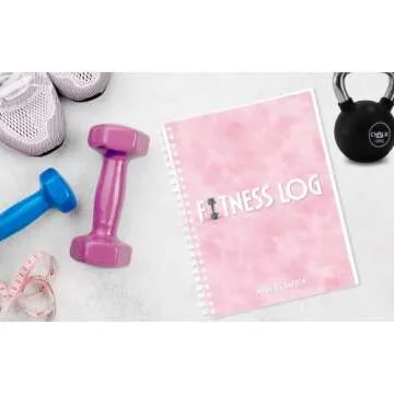 Pink Fitness Journal Workout Book - Fitness Planner - Daily Log Planner - Workout Log Book for Weigh...