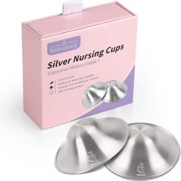 Boboduck Nipple Shields for Nursing Newborn - 925 Silver Nursing Cups Protect Your Nursing Nipple, N...