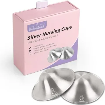 Boboduck Nipple Shields for Nursing Newborn - 925 Silver Nursing Cups Protect Your Nursing Nipple, N...