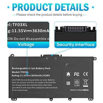 TF03XL Battery for HP Pavilion Laptops - Easy Installation & Reliable Power