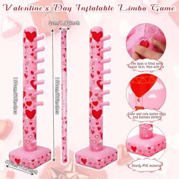 Poen Valentines Game Inflatable Limbo Game for Adults Valentines Day Party Games Inflatable Decorati...