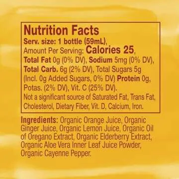 Vive Organic Immune Support Shot, Cold-Pressed Ginger, Elderberry, & Oil of Oregano, Gluten Free, Vegan, Wellness Rescue Oil of Oregano, 2 Fl Oz (Pack of 12)
