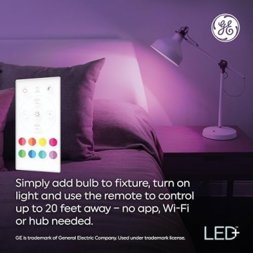 GE LED+ Color Changing Light Bulbs - Remote Control, Versatile