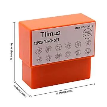 Tlimus 12pcs Flower Theme Metal Stamps, 6MM (1/4”) Metal Stamping Tools DIY Arts and Crafts Supplies Stamping Accessories, Leather & Wood Stamps