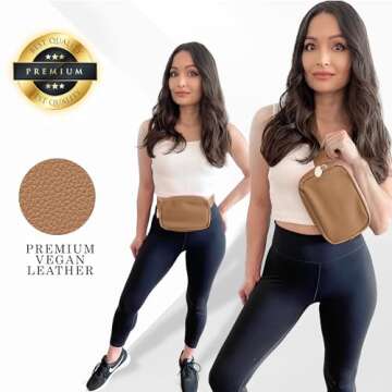 Leather Belt Bag for Women Large Crossbody Fanny Pack Stylish Everywhere Waist Bag with Adjustable S...