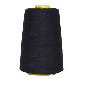 Mandala Crafts 4 Pack of Black Serger Threads - 24000 Yards Polyester Thread Spools