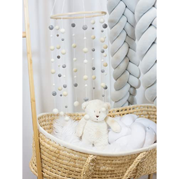 Glaciart One Felt Balls Baby Mobile - Handmade Nursery Decor - 100% Wool