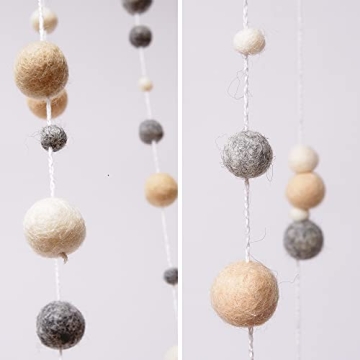 Glaciart One Felt Balls Baby Mobile - Handmade Nursery Decor - 100% Wool