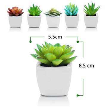Mini Fake White Ceramic Potted Succulents for Home
