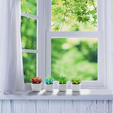 Mini Fake White Ceramic Potted Succulents for Home