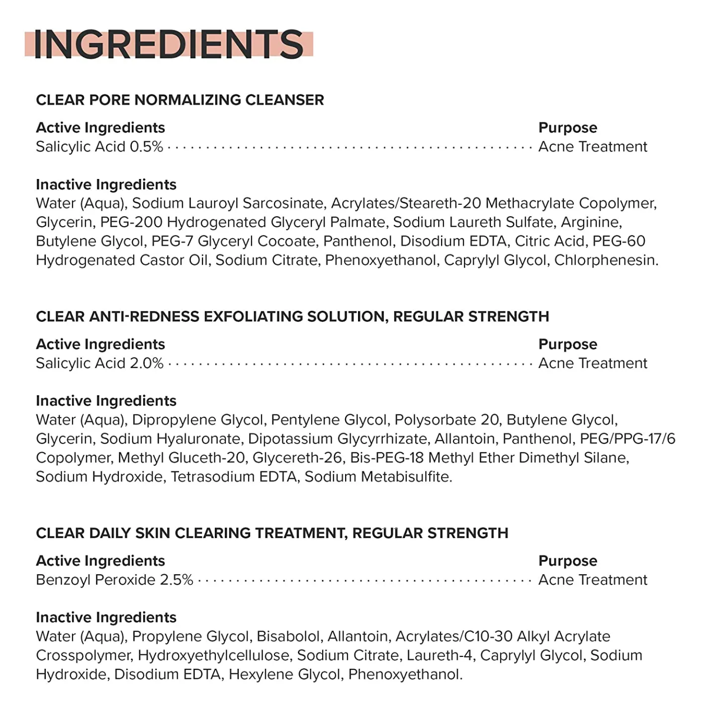 CLEAR Acne Kit - Salicylic Acid & Benzoyl Peroxide