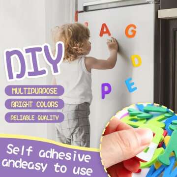 Natonhi 1050Pcs Letter Stickers Foam Letter Stickers,10 Colors Self Adhesive A-Z Alphabet Stickers Craft Supplies Stickers for Kids School Project Party Decorations（1.1x 0.9 in）