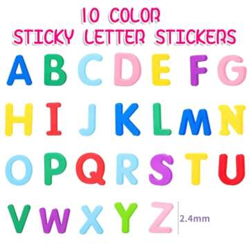 Natonhi 1050Pcs Letter Stickers Foam Letter Stickers,10 Colors Self Adhesive A-Z Alphabet Stickers Craft Supplies Stickers for Kids School Project Party Decorations（1.1x 0.9 in）