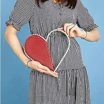 Cute Mini Heart Shape Evening Clutch Bag for Parties