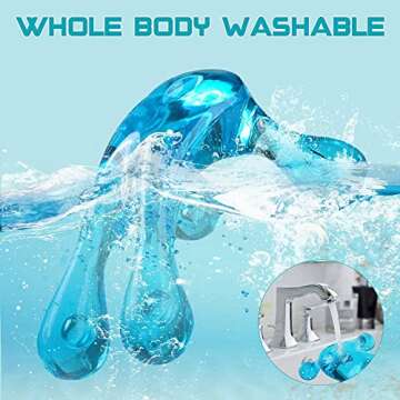 melonsun Palm Massage Tool - Easier Grip Handheld Massage Tool, Four Point Massage Tool, for Deep Tissue Pain Relief (Blue)