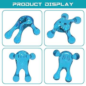 melonsun Palm Massage Tool - Easier Grip Handheld Massage Tool, Four Point Massage Tool, for Deep Tissue Pain Relief (Blue)