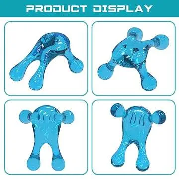 melonsun Palm Massage Tool - Easier Grip Handheld Massage Tool, Four Point Massage Tool, for Deep Tissue Pain Relief (Blue)