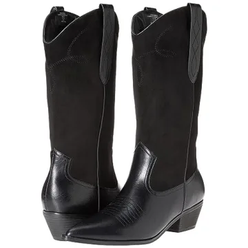 Stylish Black Western Boots by The Drop - Comfort & Fashion