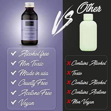 karma organic Natural nail polish remover Soybean Lavender Oil Based Formula non toxic vegan cruelty free moisturize and Nourish Nails 4 fl. oz.