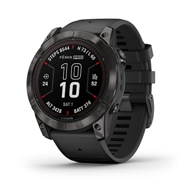 Garmin fēnix 7X Pro Sapphire Solar, Multisport GPS Smartwatch, Built-in Flashlight, Solar Charging ...