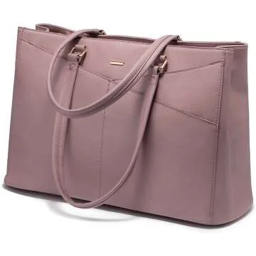 Women’s Waterproof Leather Laptop Tote Bag 15.6"
