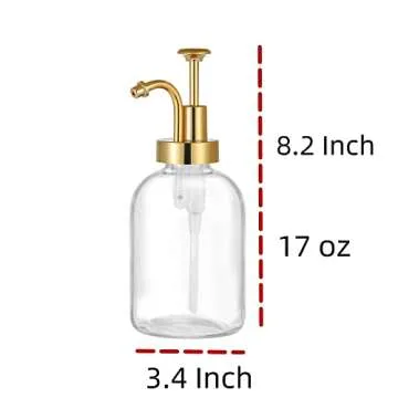 Stylish 2 Pack Glass Soap Dispensers with Gold Pump