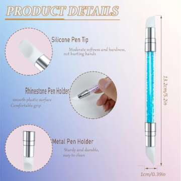 5 Pcs Nail Art Sculpture Pen Acrylic Dual Tipped Brushes - Versatile Nail Art Tools for Design, Foil...