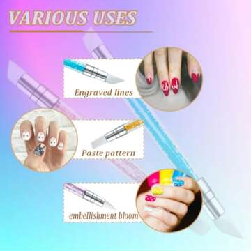 5 Pcs Versatile Dual Tipped Nail Art Brushes Set