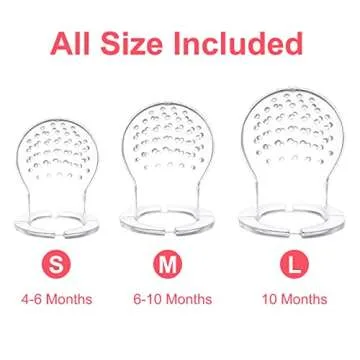 Food Feeder Baby Fruit Feeder Pacifier (3 Pcs) with 6 Different Sized Silicone Pacifiers 2 PCS Silicone Baby Food Dispensing Spoon 90ML with 2 Baby Spoons Pacifier Clip Infant Fruit Teething Toy-Pink