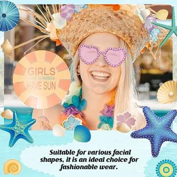 Zando Rhinestone Pink Heart Glasses Heart Shaped Sunglasses Rimless Pink Heart Sunglasses Transparent Pink Sunglasses Pink Glasses Sparkling Pink