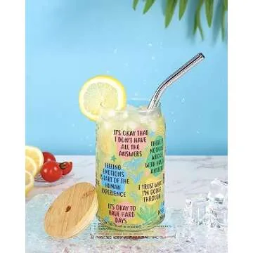 Nefelibata Beer Can Glass Daily Affirmations Cup Self Care Affirmations Cup