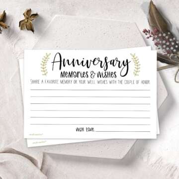 m&h invites Laurel Anniversary Memories and Wishes Cards (50 Count)