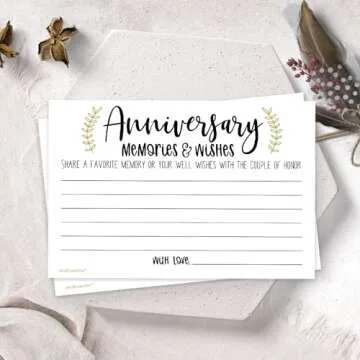m&h invites Laurel Anniversary Memories and Wishes Cards (50 Count)