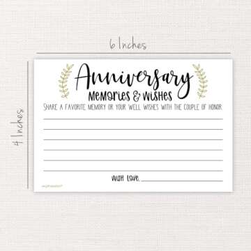 m&h invites Laurel Anniversary Memories and Wishes Cards (50 Count)