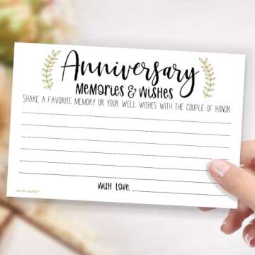 m&h invites Laurel Anniversary Memories and Wishes Cards (50 Count)