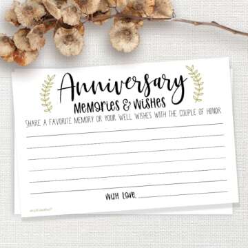 m&h invites Laurel Anniversary Memories and Wishes Cards (50 Count)