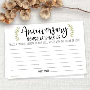 m&h invites Laurel Anniversary Memories and Wishes Cards (50 Count)