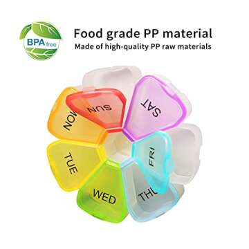 Weekly Large Pill Organizer 7 Day, Pill Box/Case, Pill Container, Travel Pill Holder, Pill Dispenser, Fish Oil, Pills, Supplements, Vitamins, Medicine Organizer