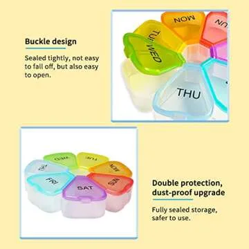 Weekly Large Pill Organizer 7 Day, Pill Box/Case, Pill Container, Travel Pill Holder, Pill Dispenser, Fish Oil, Pills, Supplements, Vitamins, Medicine Organizer