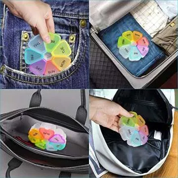 Weekly Large Pill Organizer 7 Day, Pill Box/Case, Pill Container, Travel Pill Holder, Pill Dispenser, Fish Oil, Pills, Supplements, Vitamins, Medicine Organizer