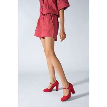 Elegant Women's Mary Jane Heels Chunky Block Heels