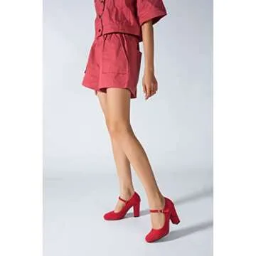 Elegant Women's Mary Jane Heels Chunky Block Heels