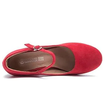 Elegant Women's Mary Jane Heels Chunky Block Heels