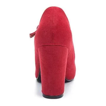 Elegant Women's Mary Jane Heels Chunky Block Heels