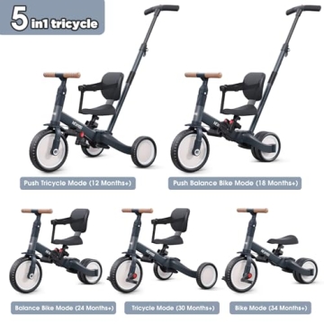 Newyoo Tricycle for Toddlers 1-3 - Safe & Fun First Bike