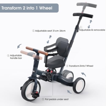 Newyoo Tricycle for Toddlers 1-3 - Safe & Fun First Bike