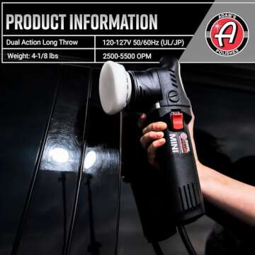 Adam's Polishes Swirl Killer 12mm Polisher - Orbital Polishing Paint Correcting Buffer Tool - Car Scratch Remover - Use Post Car Wash Clay Bar & Pre Wax or Ceramic Coating