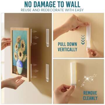 TAILI Picture Hanging Strips Heavy Duty, Medium 28 Pairs (56 Strips) Frame Hanger for Walls, Pictures Haing Kit Without Nail, Damage Free Adhesive Poster Decor, Art, Mirror