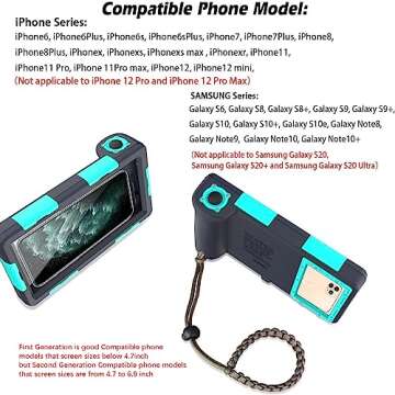 Professional Waterproof Underwater Snorkeling Phone Case for iPhone 11/8/7/6 Pro Max Mini Xr/X/Xs/Samsung Galaxy Note10/9/8/S10/9/8 Ultra Plus Professional screensizes Below 4.7inch Green