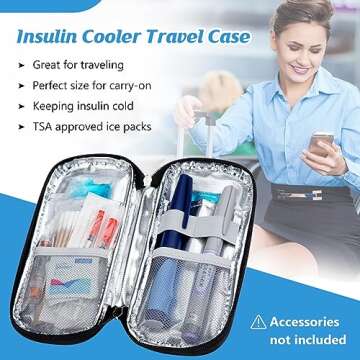 YOUSHARES Insulin Cooler Travel Case - Portable Refrigerated Medicine Carrier for Insulin and Medica...